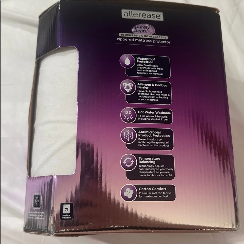🆕 AllerEase Ultimate Cotton Zippered Mattress Protector - King